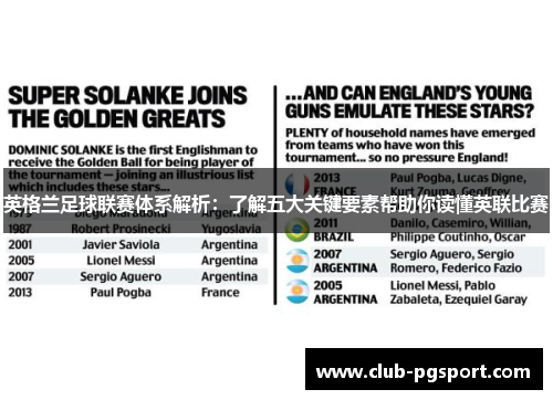 英格兰足球联赛体系解析：了解五大关键要素帮助你读懂英联比赛